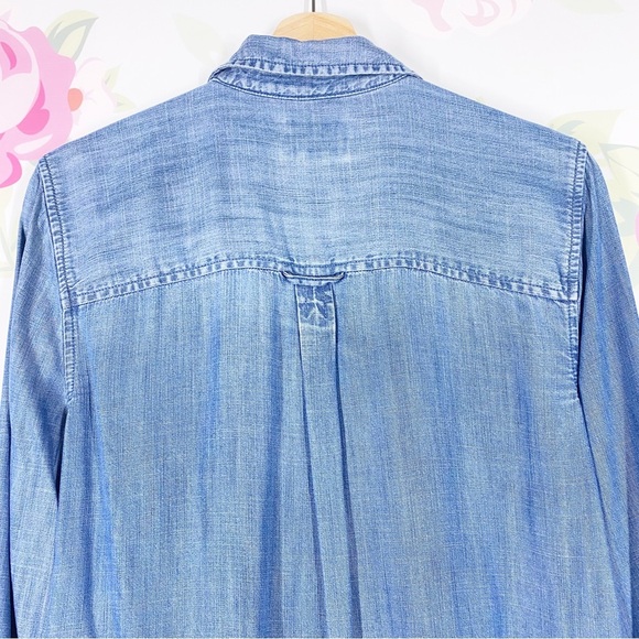 American Eagle Outfitters AEO Chambray Denim Boyfriend Button Down Shirt S - Picture 6 of 12